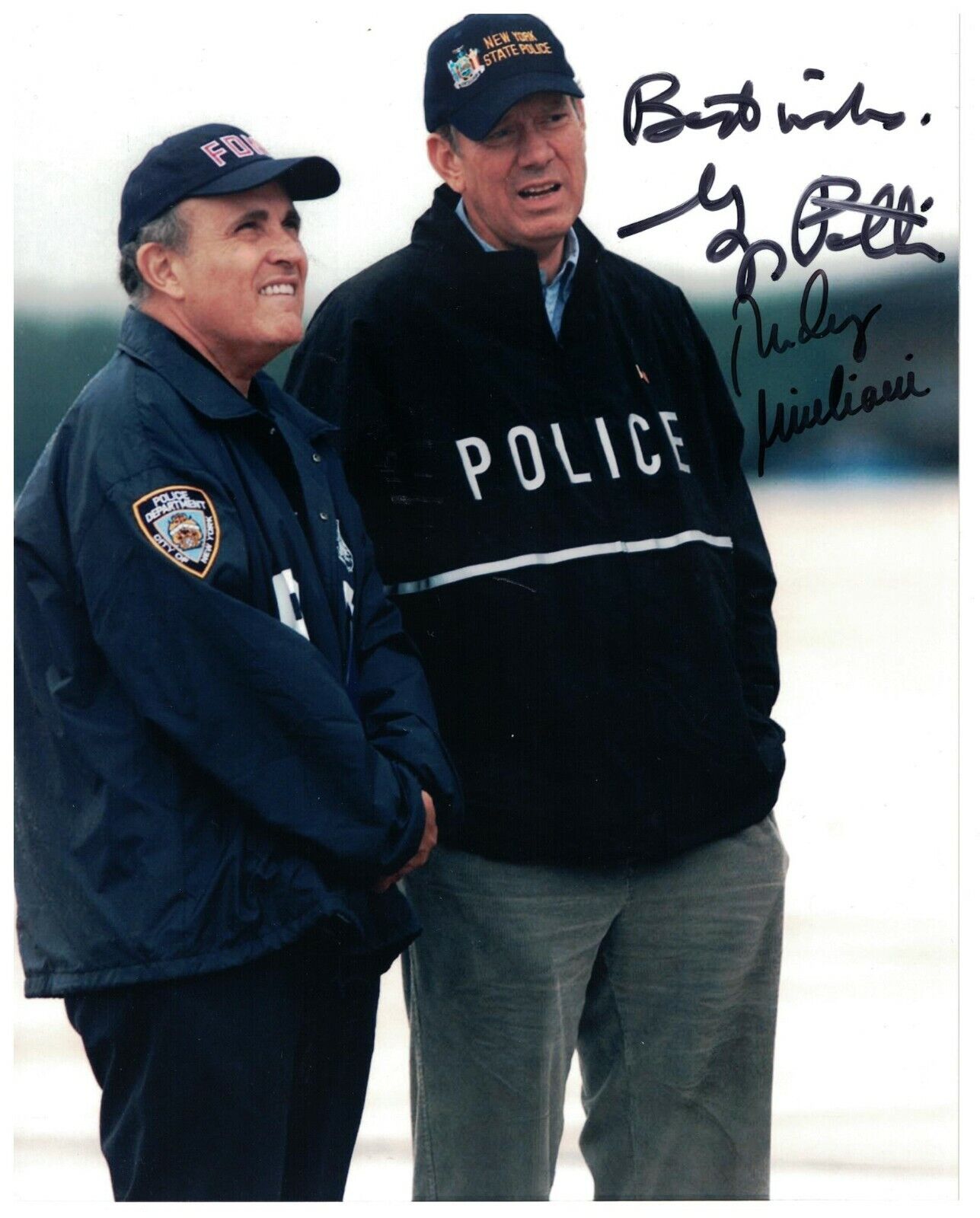 Rudy Giuliani & George Pataki Dual Signed Autographed 8 x 10 Photo Poster painting JSA LOA