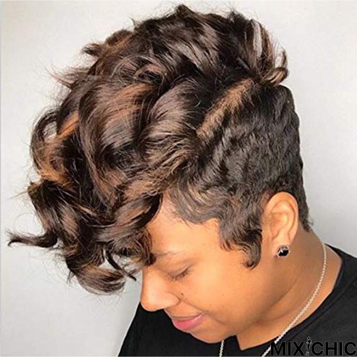 European and American Short Curly Hair Wig Chemical Fiber Hair Hood
