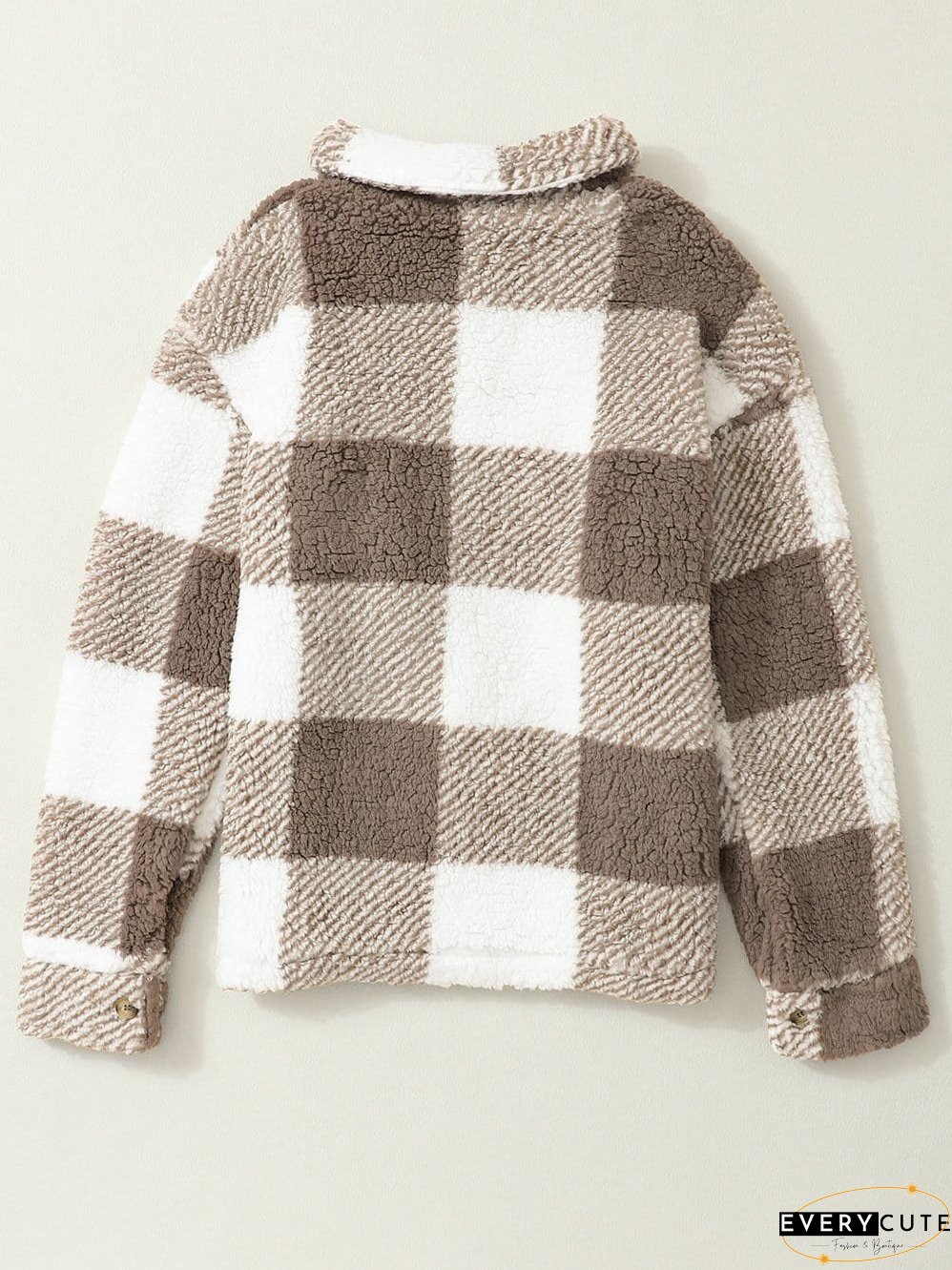 Casual Plaid Sherpa Jacket for Fall/Winter