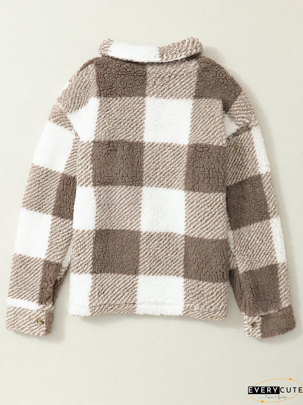 Casual Plaid Sherpa Jacket for Fall/Winter