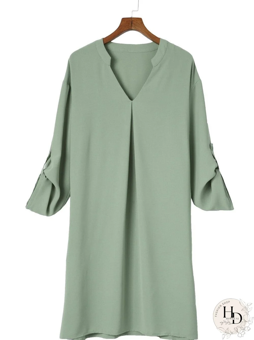 Solid Color V Neck Shirt for Women