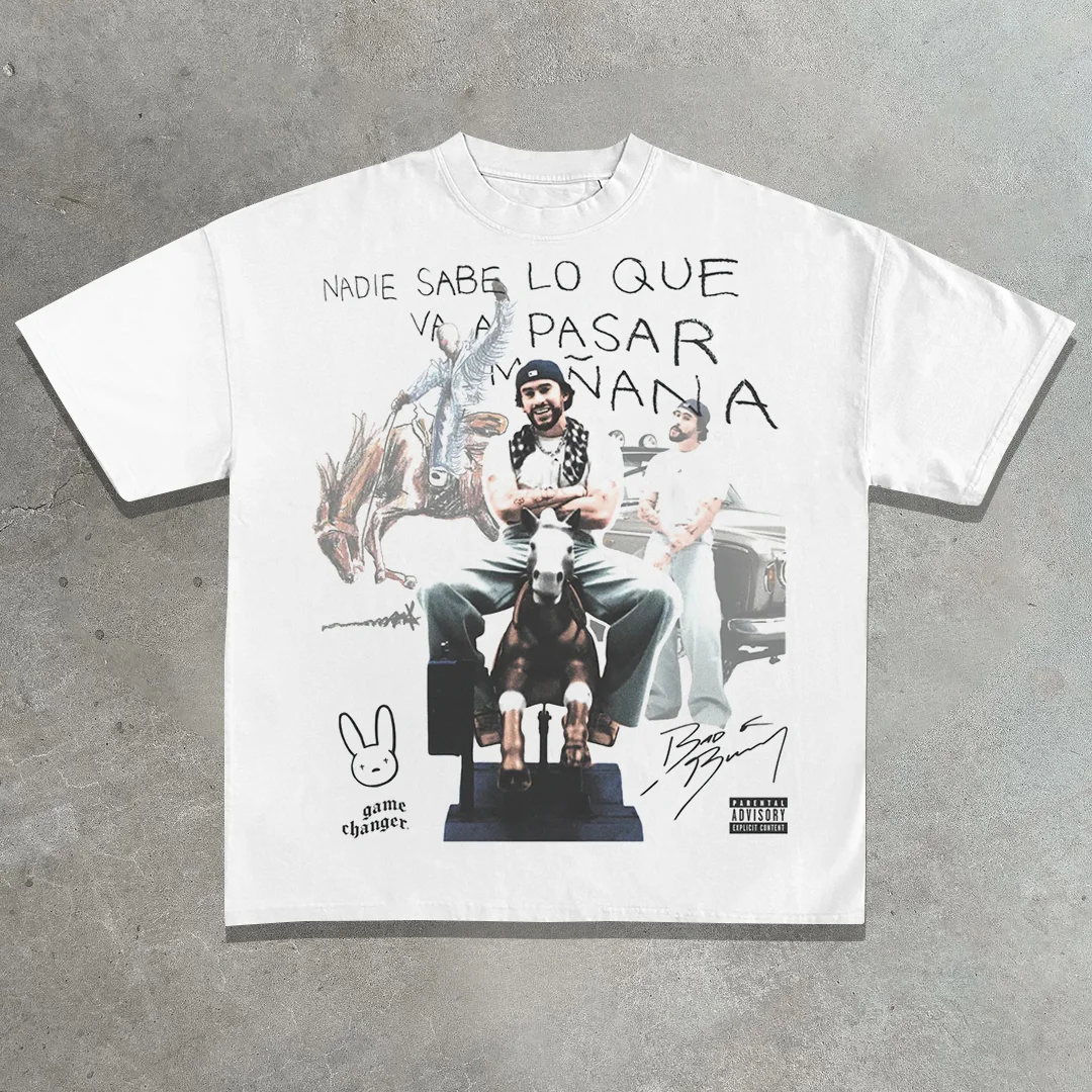 Rap Star Printed Bad Bunny T-shirt
