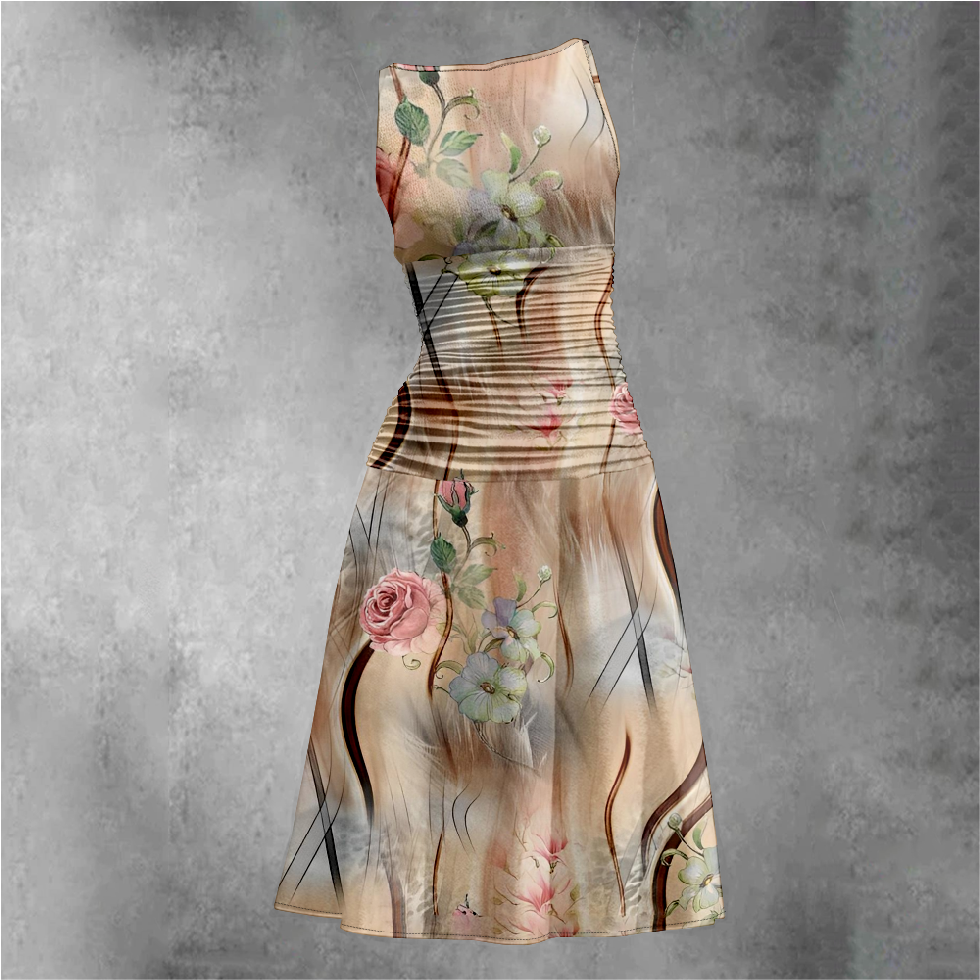 Women's Retro Floral Print Maxi Dress