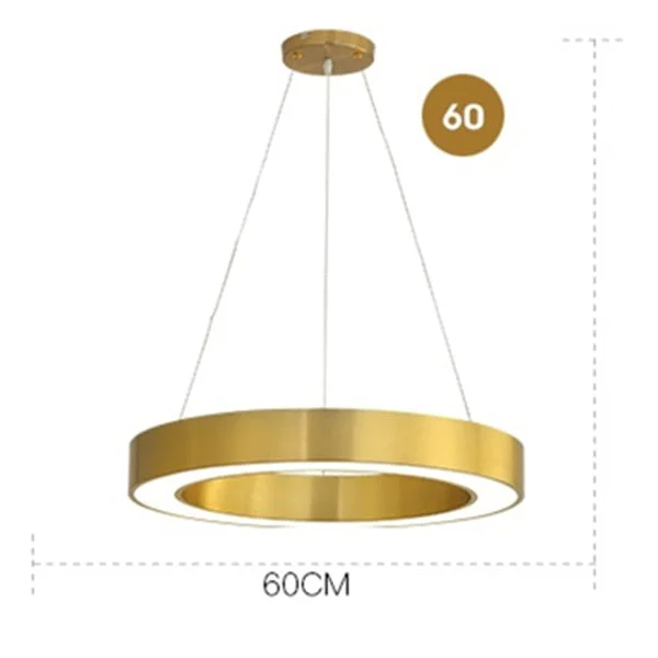 Modern Nordic Gold Copper LED Pendant Lights Circle Ring Suspension Luminaire Dining Room Lights