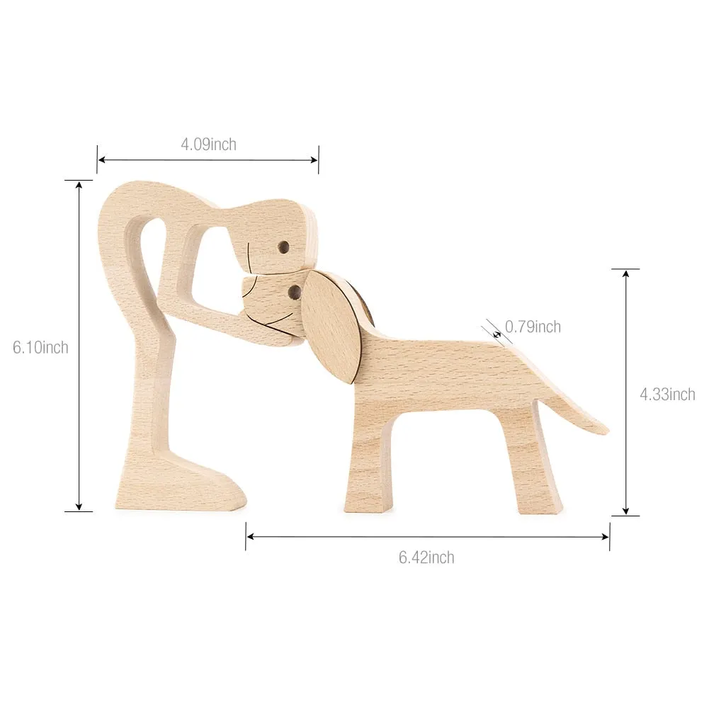 Adornos de madera Wooden Dog Craft Figurine Home Office Table Ornament Easter Decoration Love Dog Pet Lover Gifts oficina OEM 515