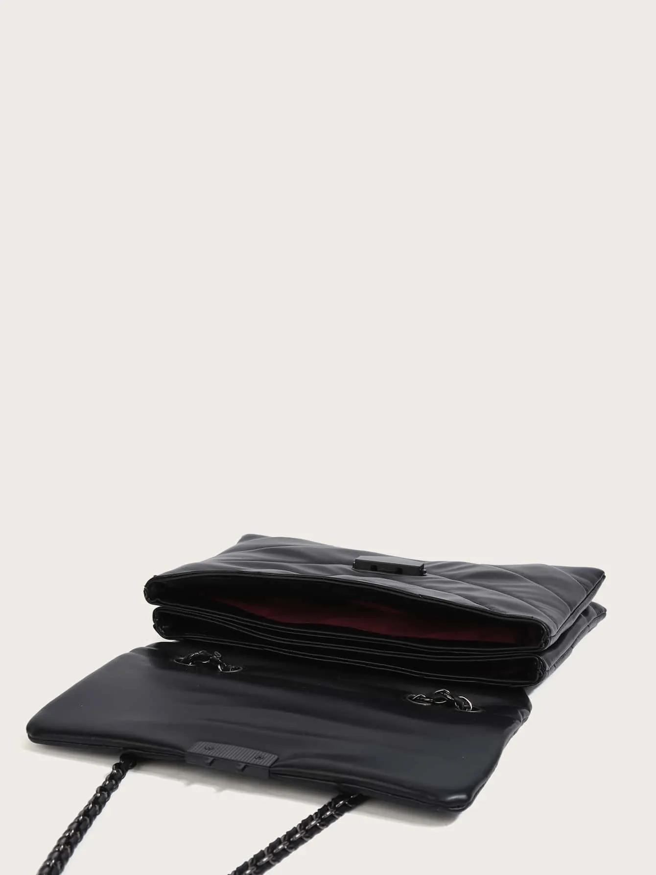 Chevron Flap Chain Shoulder Bag