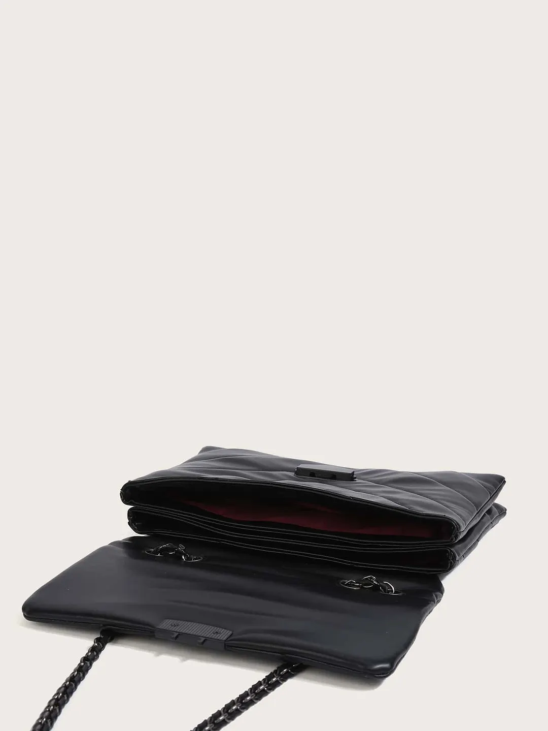 Chevron Flap Chain Shoulder Bag