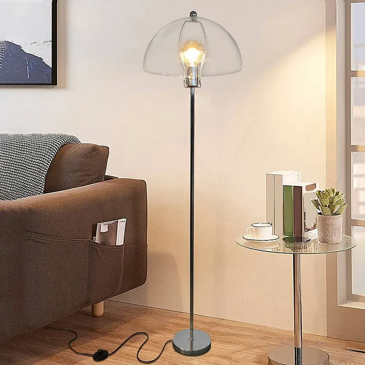 Levy Transparent Glass Floor Lamp, 2 Colors, 150CM Long