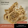 DIY Mortise and Tenon Wooden Marble Run Building Block Toy, Mechanical Model, Educational and Creative Assembly, Handmade Wooden Craft, Home Decoration, and Educational Gift