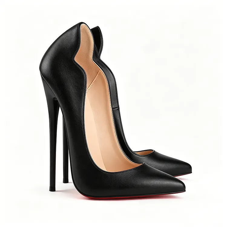 160mm Sky-High High Heels Red Bottom Shoes Classic Pointed V-shaped Heels Stiletto Heels Matte VOCOSI VOCOSI