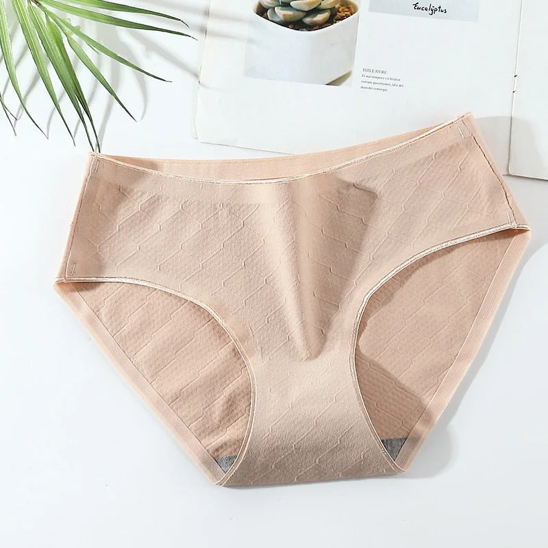 Women's Cotton Underwear Seamless Comfort Panties Sexy Solid Color Underpants Med Waist Plus Size Briefs Female Sexy Lingerie