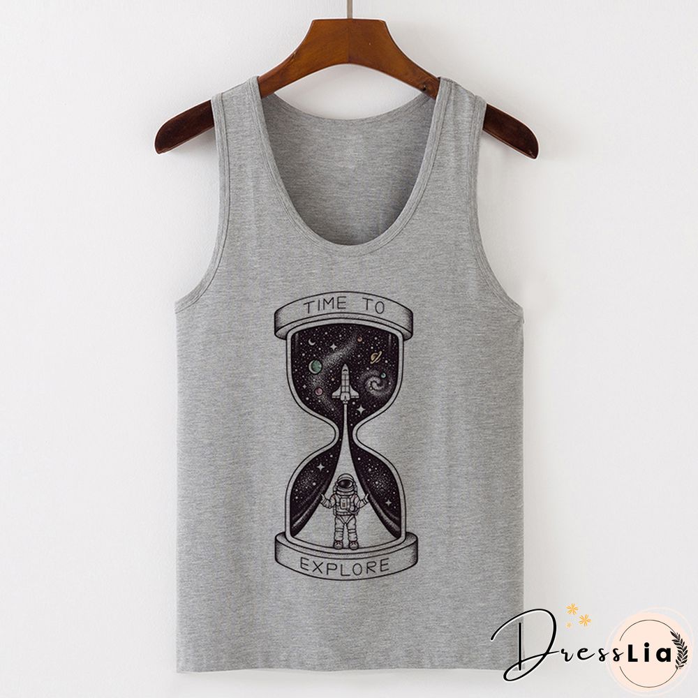 Womens Sexy Vest Tank Tops T-Shirt Summer Camisole Universe Print Fashion Streetwear