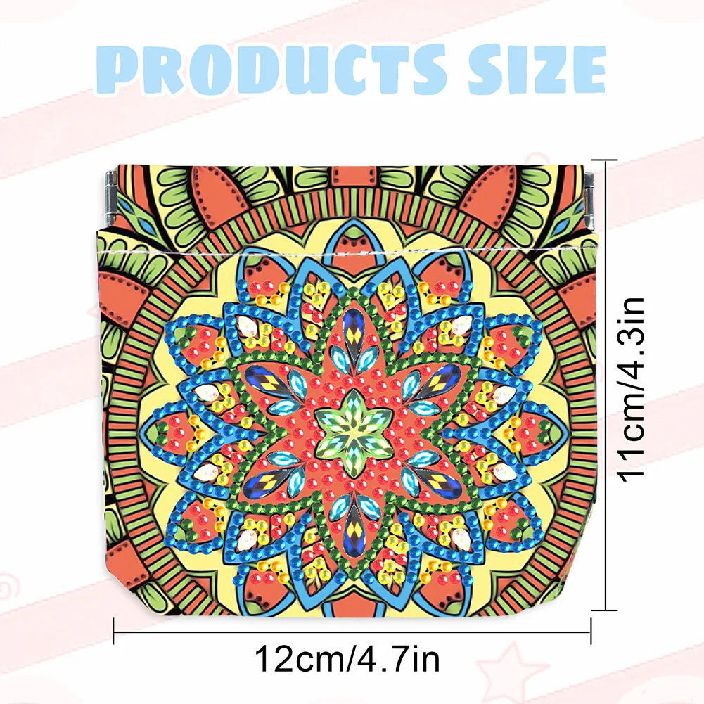 5D DIY Mandala PU Partial Special Shaped Diamond Painting Wallet Gifts for Women