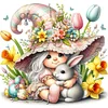 Gnome Holding Gray Rabbit-11CT Stamped Cross Stitch 50*50cm/19.69*19.69in
