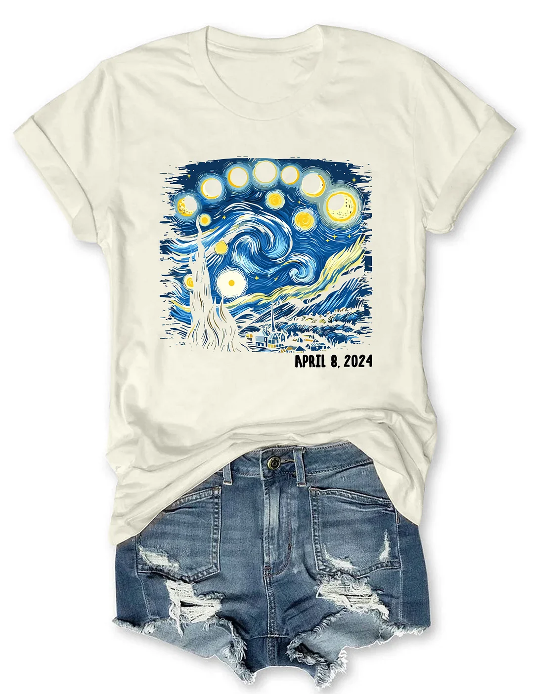 Solar Eclipse 2024 Artistic T-shirt