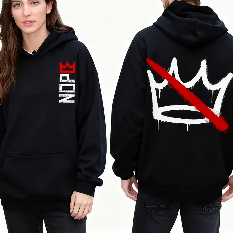 Nop No Kings Hoodie , Two-Sided Design Sweatshirt, V-neck, T-shirt