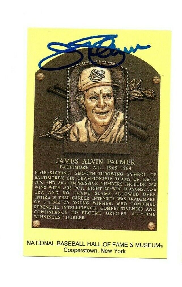 Jim Palmer Baltimore Orioles hand signed autographed Hall of Fame Postcard HOF !