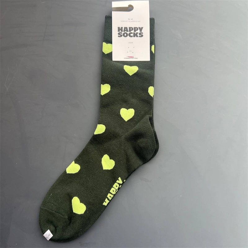 Women’s Vacation Minimalist Polka Dots Cotton Crew Socks A Pair