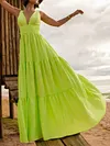 Solid Color V-Neck Maxi Dress