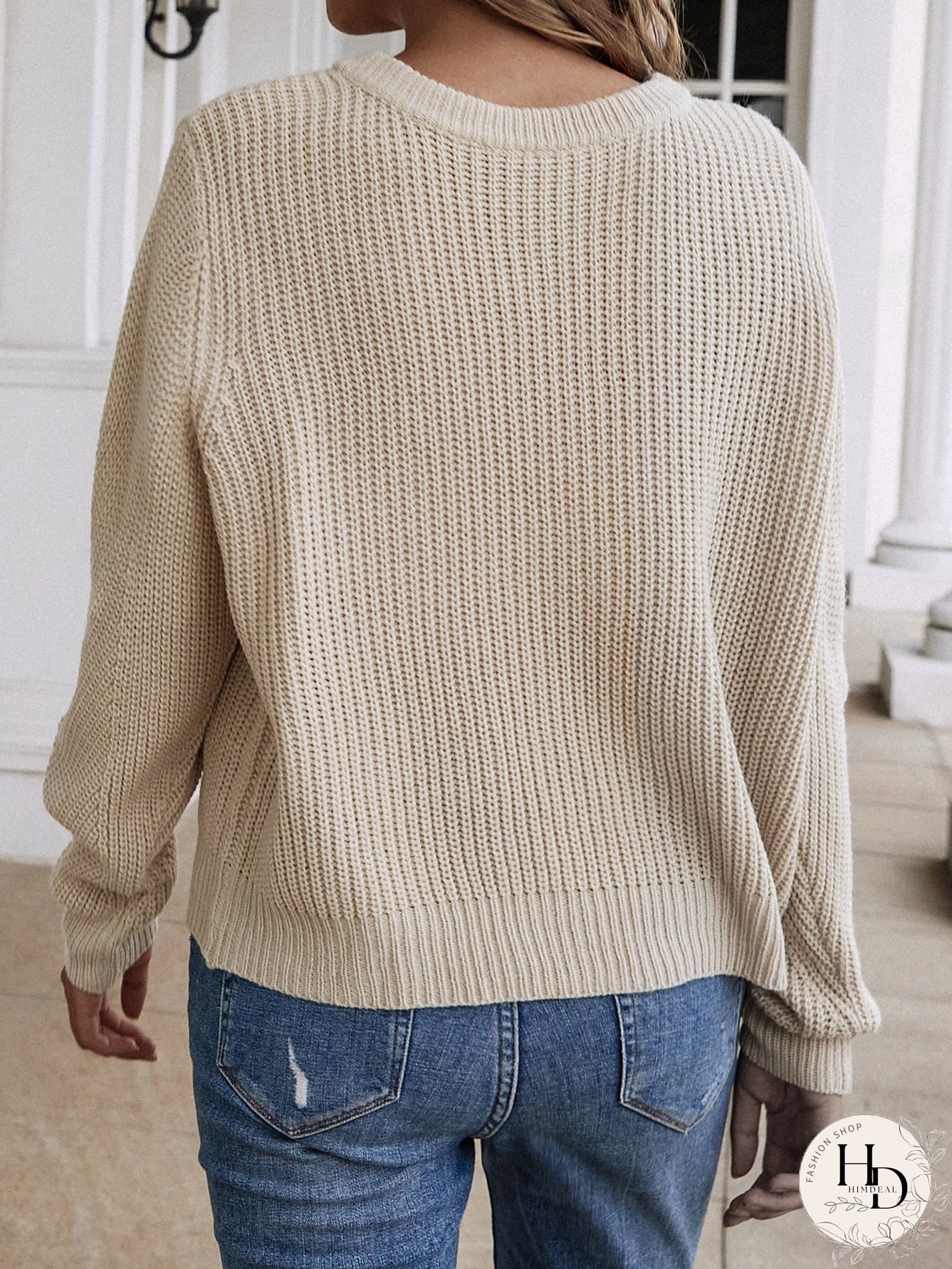 Double Take Button Down Rib-Knit Reversible Sweater