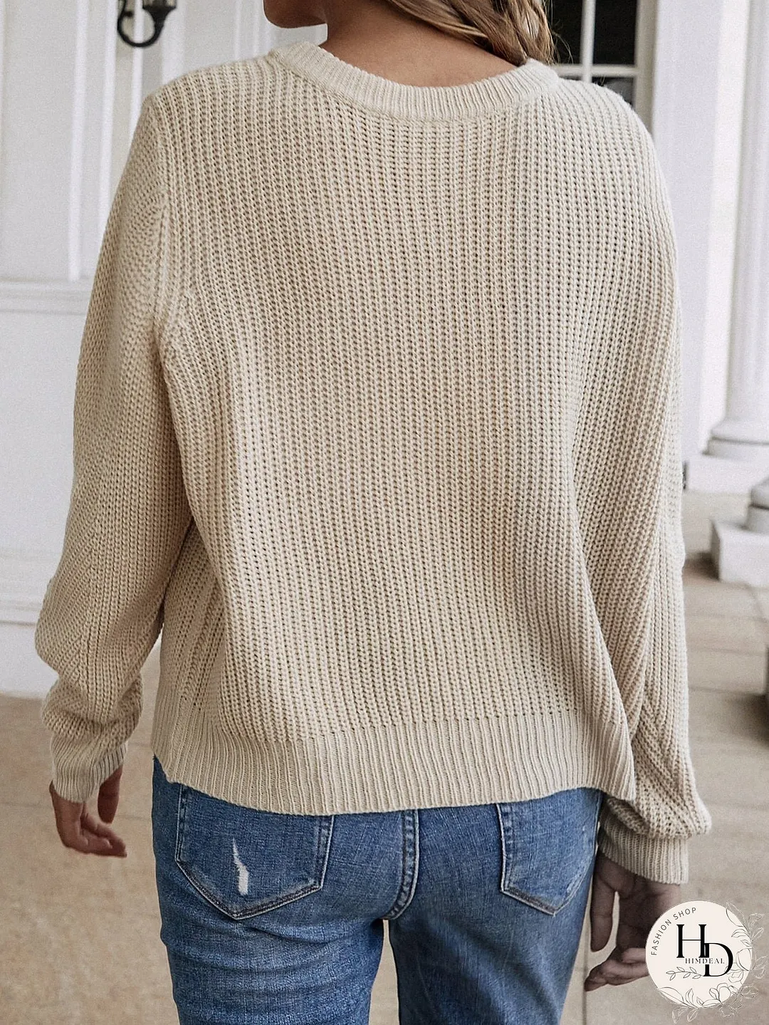 Double Take Button Down Rib-Knit Reversible Sweater