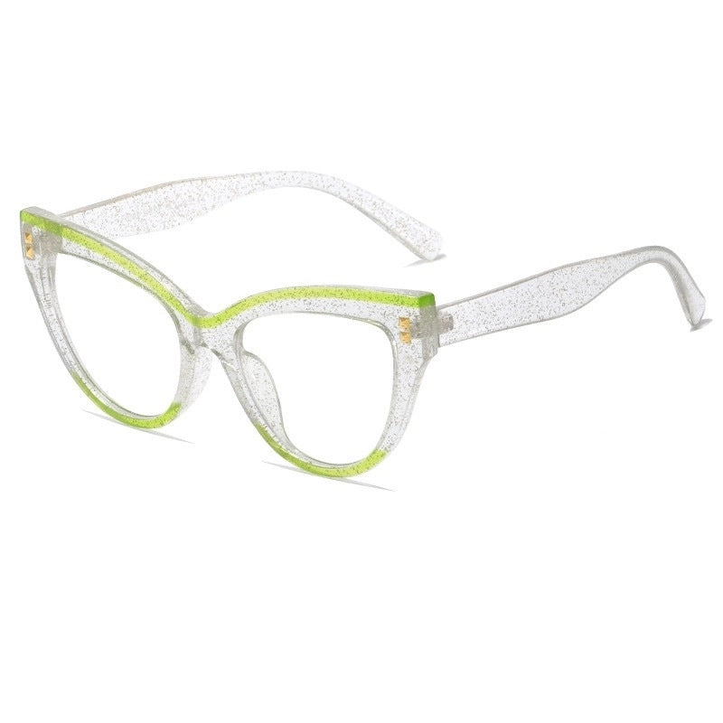 Retro Color Block Pc Square Full Frame Optical Glasses