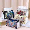 DIY PU Diamond Painting Tissue Box Kit Desktop Tissue Holder with Rhinestone Diamond Desk Decorative Tissue Box for Adults Desktop Storage Organizer (Love)