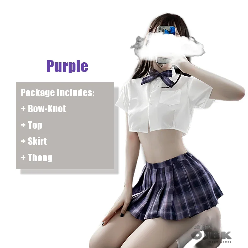 Billionm Sexy Cosplay School Girl Costumes Japanese Kawaii Erotic Student Outfit Short Top Mini Pleated Skirt For Women Sex Lingerie 0708