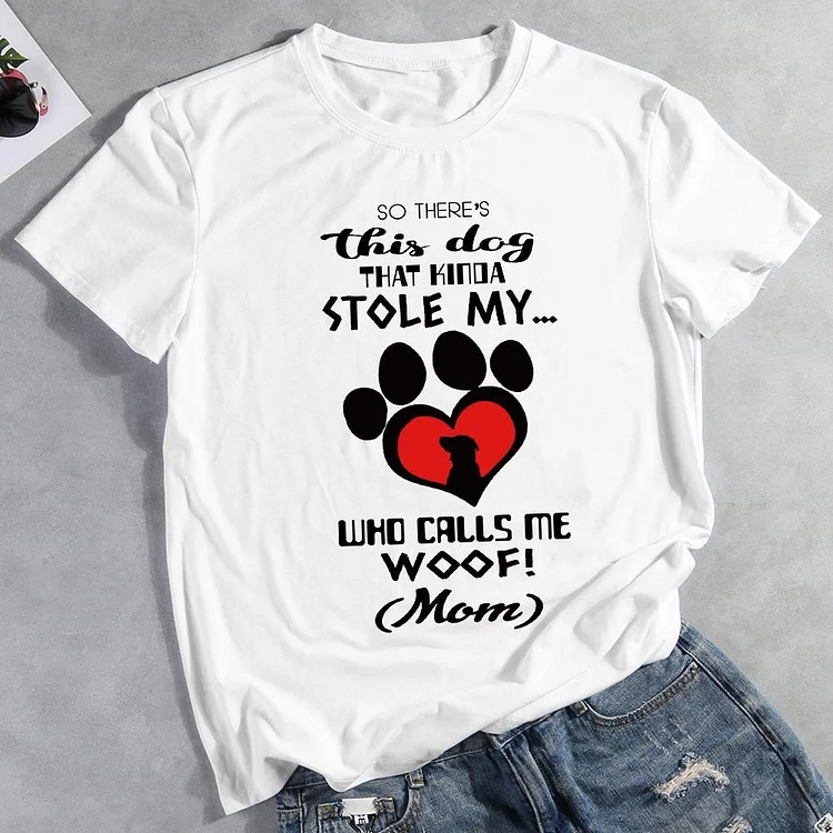 So There's This Dog That Kinda Stole My Heart  Pet Animal Lover T-shirt Tee -012181-CB