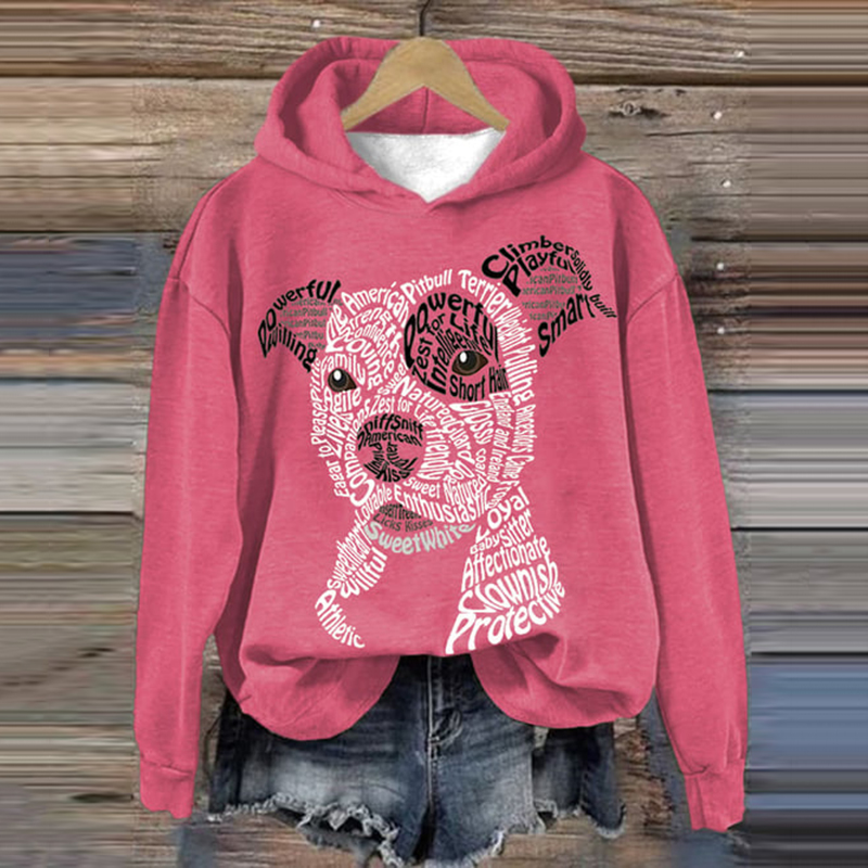 American Pit Bull Terrier Print Long Sleeve Hoodie wearshes