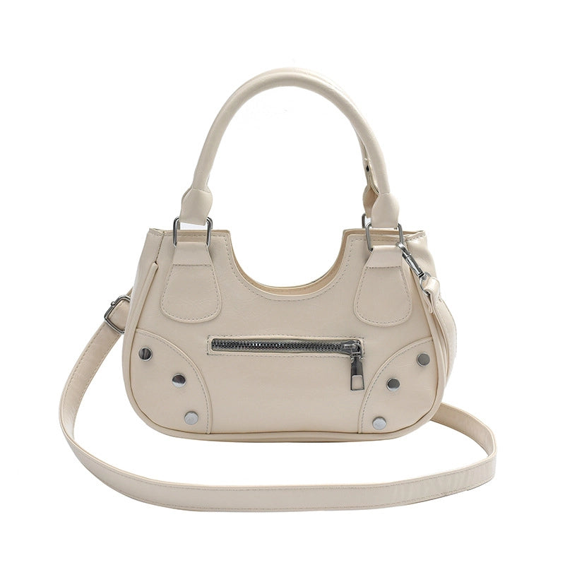 Women’s Small Pu Leather Solid Color Streetwear Square Zipper Underarm Bag