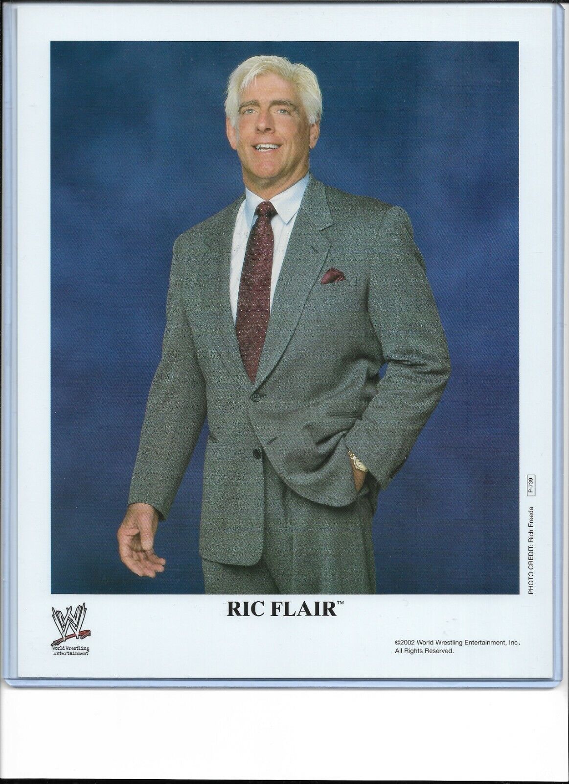 WWE RIC FLAIR P-739 OFFICIAL LICENSED ORIGINAL 8X10 PROMO Photo Poster painting VERY RARE