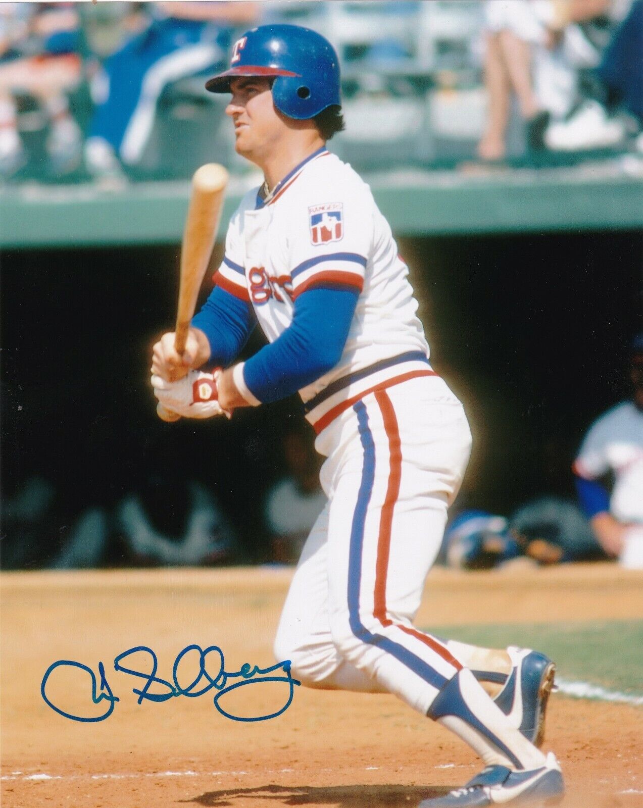 JIM SUNDBERG TEXAS RANGERS ACTION SIGNED 8x10