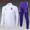 Joyfball 2025/2026 Real Madrid Half-Pull Training Suit White Retro version Football Shirt 1:1 Thai Quality