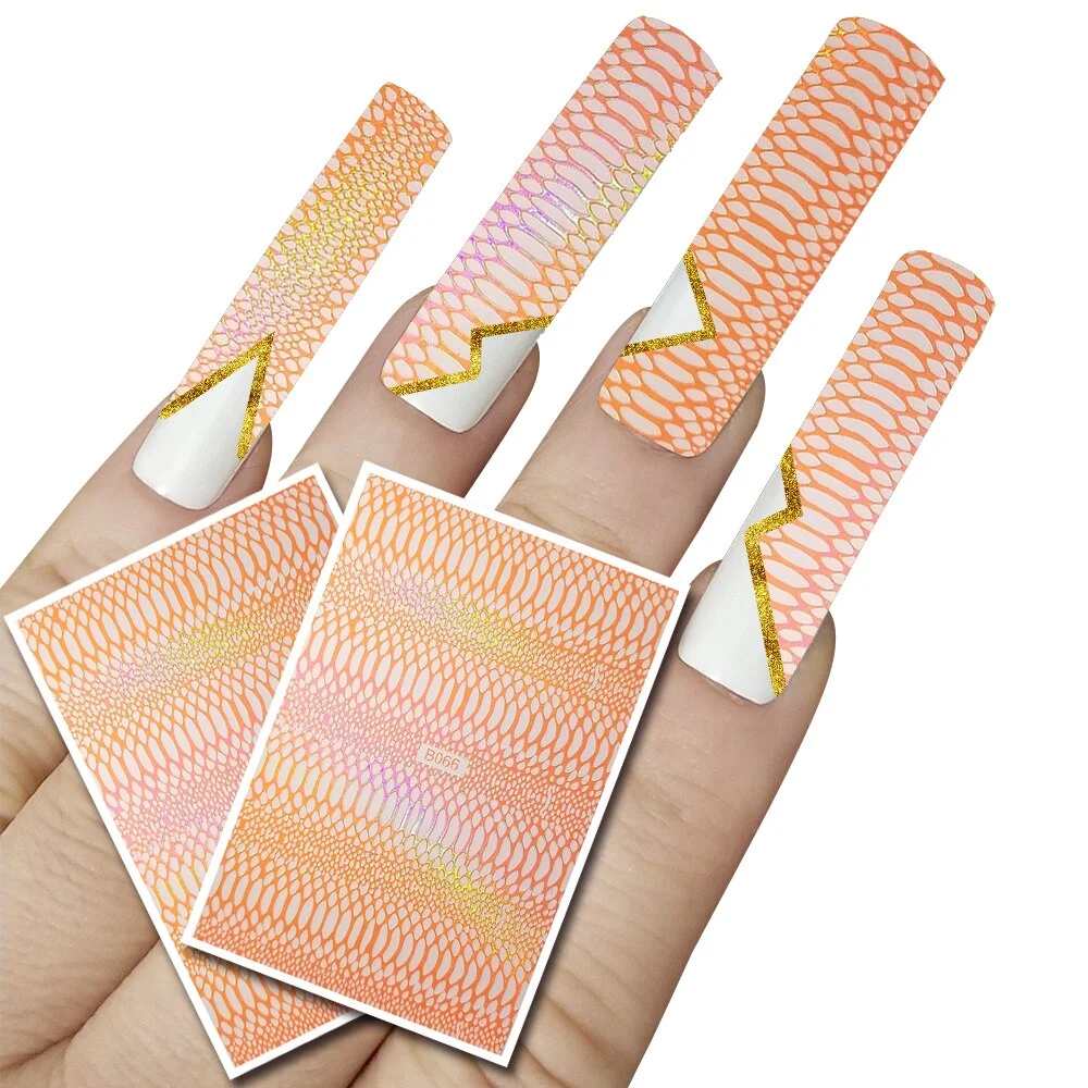 New 3D Bohemia Self-Adhesive Neon Curve Serpentine Letter Stripe Nails Stickers Acrylic Decorations Manicure Design-Nail Inspo