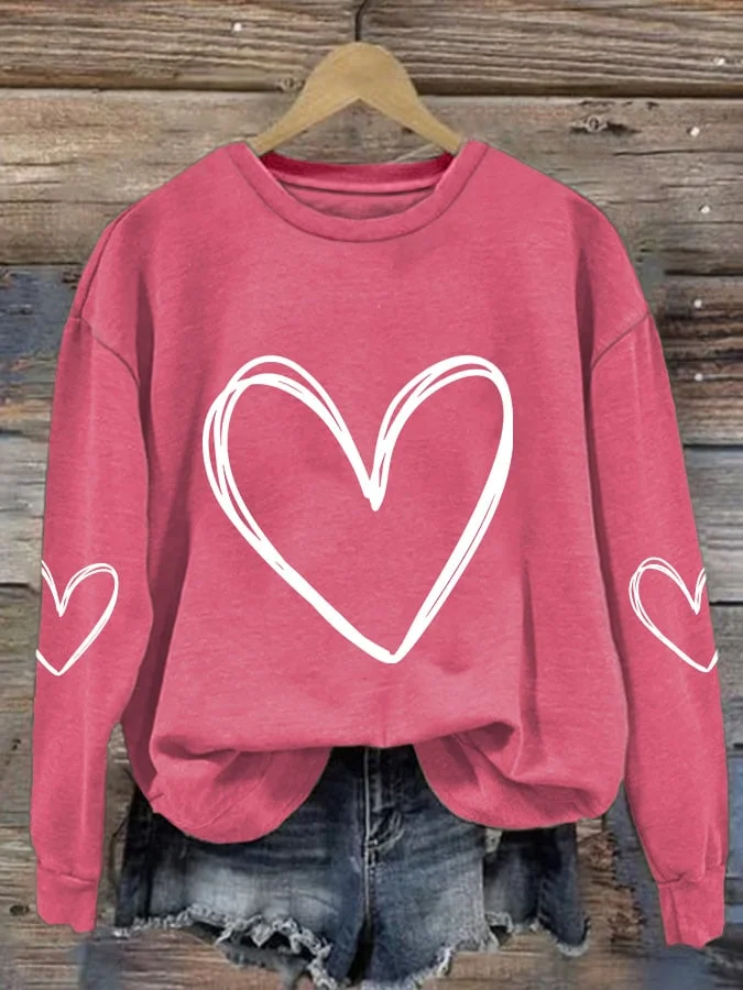 Women's Valentine's Day Casual Printed Long Sleeve Sweatshirt