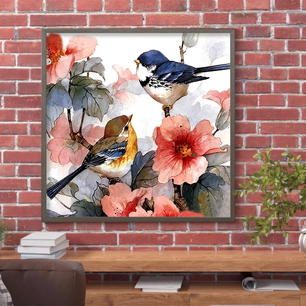 Diamond Painting - Full Round Drill - Flowers Birds(30*30cm)