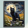 Black Cat Moon-11CT Stamped Cross Stitch 40*50cm