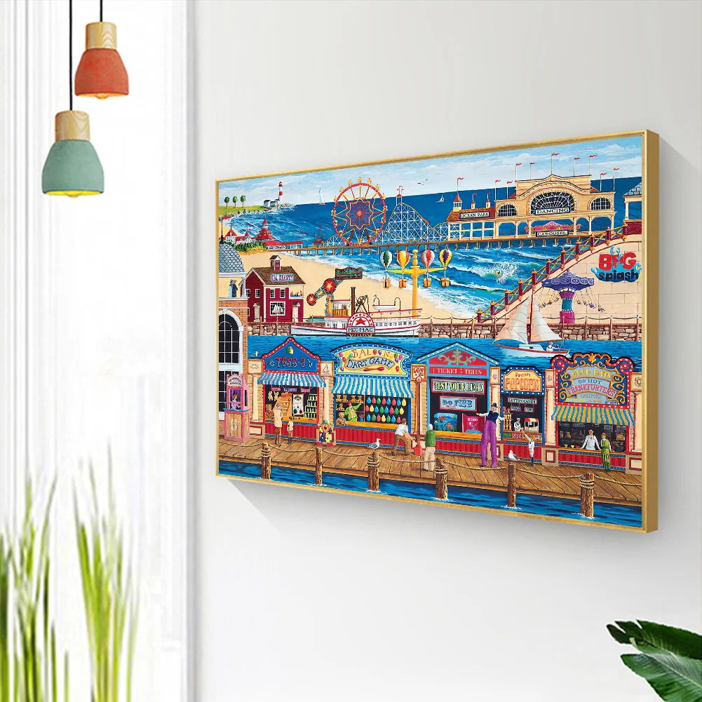 5D DIY Full Round Drill Diamond Painting Beach Paradise Rhinestone Artwork