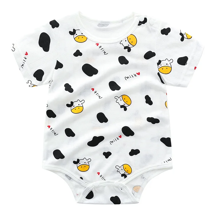 Baby Milk Cow Short Sleeve Bodysuit