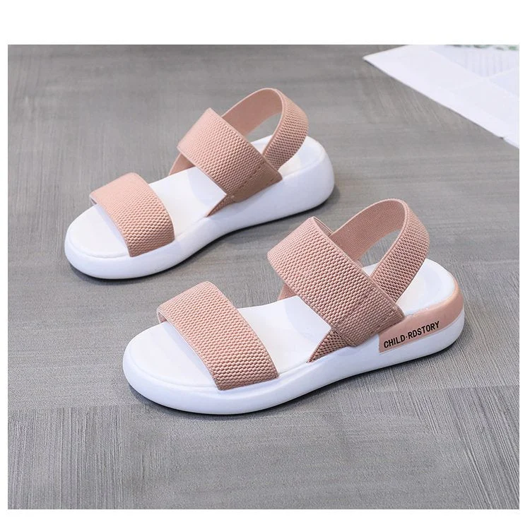 2021 Sandals Black Shoes for Women Med Summer Heels Muffins shoe New Sports Beige Medium Girls Flat Fashion Comfort Clear