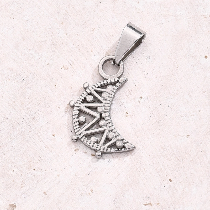 1 Pc/Package 21.5X 17mm 21x13mm 22×15.5mm 7x3mm 304 Stainless Steel U Shape Moon Simple Polished Jewelry Accessories Pendant