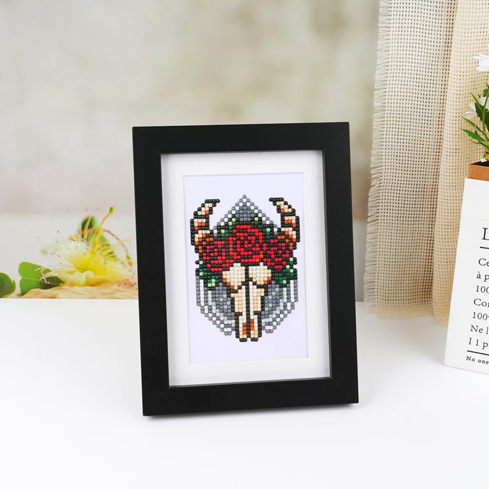 16pcs Demon DIY Mini Partial Round Diamond Painting Set Desktop Decor No Frame(12*17cm)