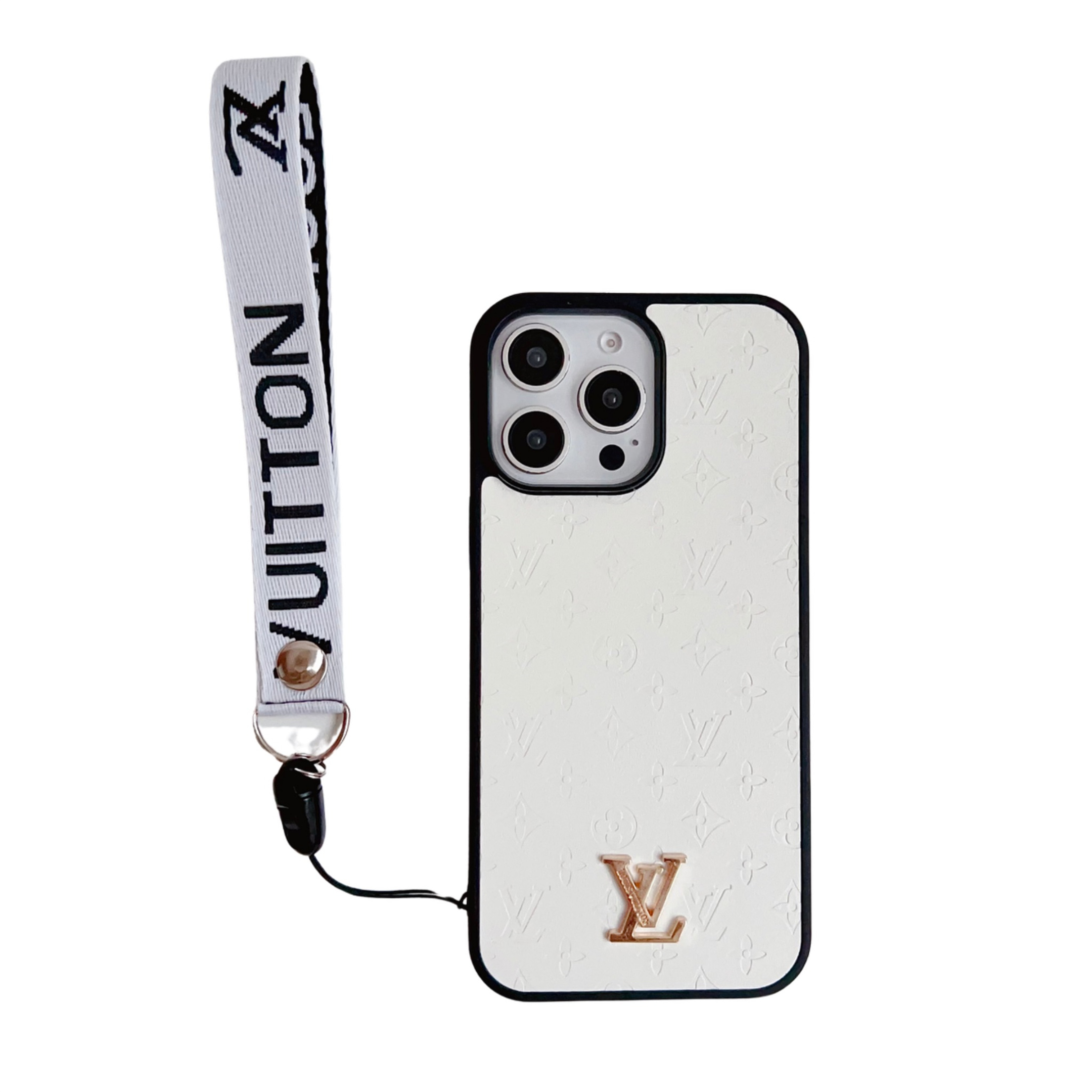 LV Elegant Bracelet Monogram 3D Embossed Soft-touch Leather Apple iPhone Case Samsung Galaxy Cover