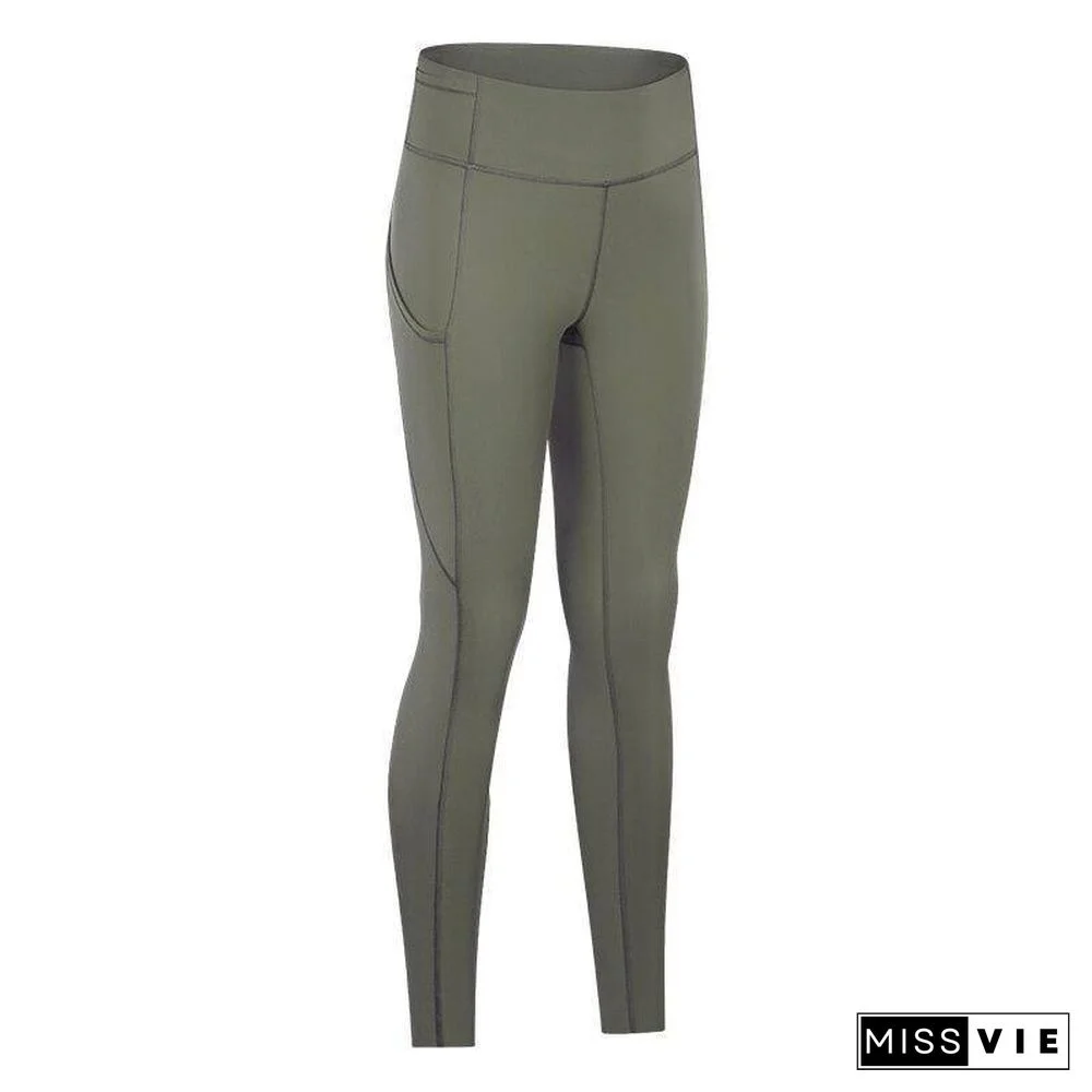 High Waist Yoga Pants With Pockets Sport Leggings Women Tummy Control Workout Running 4 Way Stretch Gym Leggings