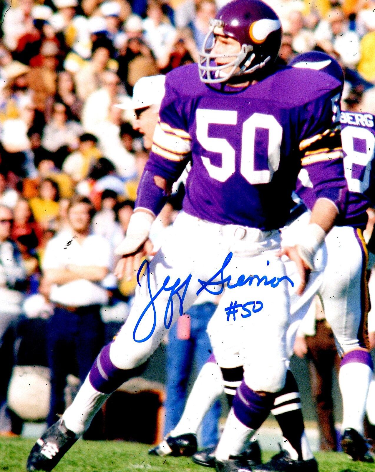 Autographed JEFF SIEMON 8X10 Minnesota Vikings Photo Poster painting -w/ COA