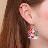 6 Pairs Double Sided Christmas Snowman Diamond Painting Earrings Jewelry