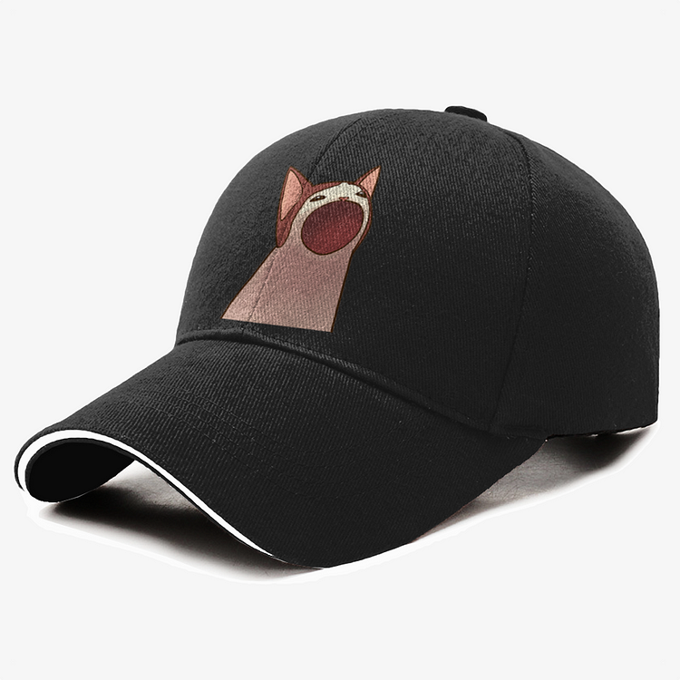 Pop Cat With Open Mouth, Cat Baseball Cap