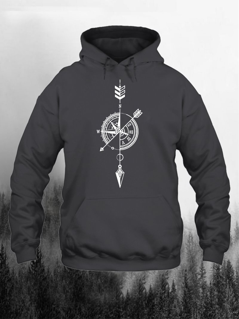 Compass Printed Men's Hoodie