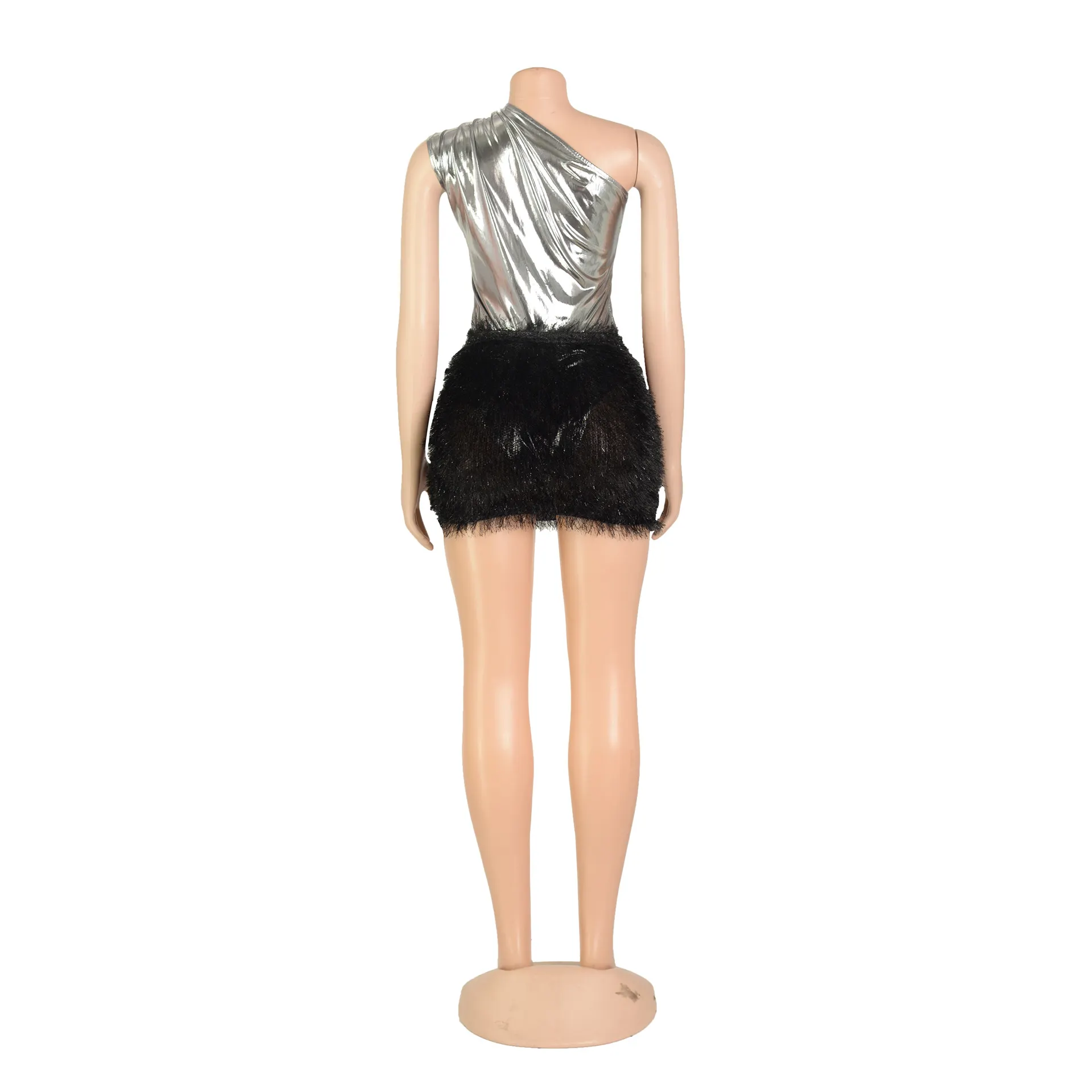 Women Clothing Skirt Set Jumpsuit Glossy Sexy Skirt Two Piece Set